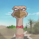 The ninja ostrich currently under scrutiny. Whether those bow ties are pink or red is the next black and blue dress.